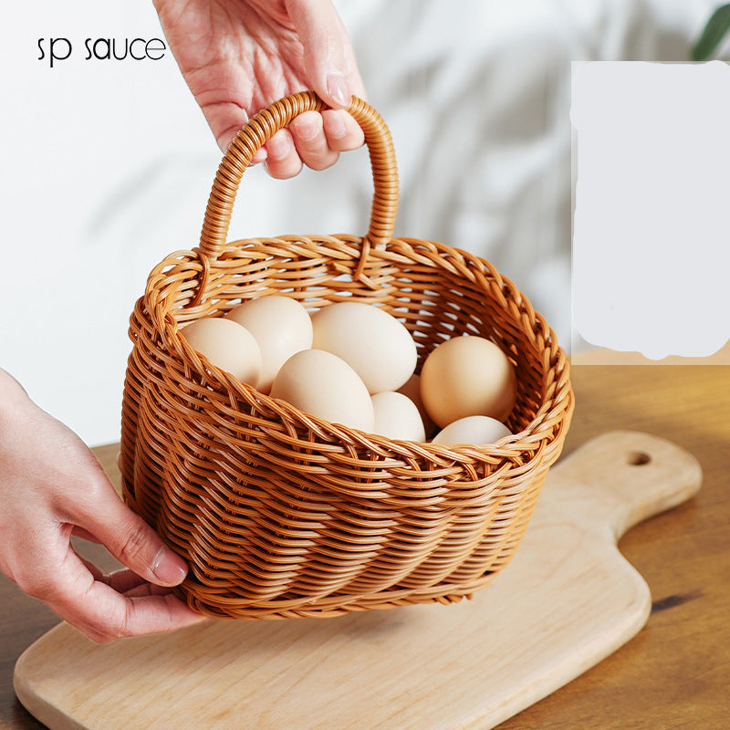 Ginger and Garlic Storage Basket Kitchen Small Hanging Basket Wall Storage Basket Put Onion Ginger and Garlic Hand-Woven Basket