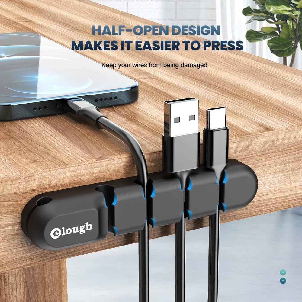 Cable Organizer Management Wire Holder Flexible USB Cable Winder Tidy Silicone Clips For Mouse Keyboard Earphone Protector