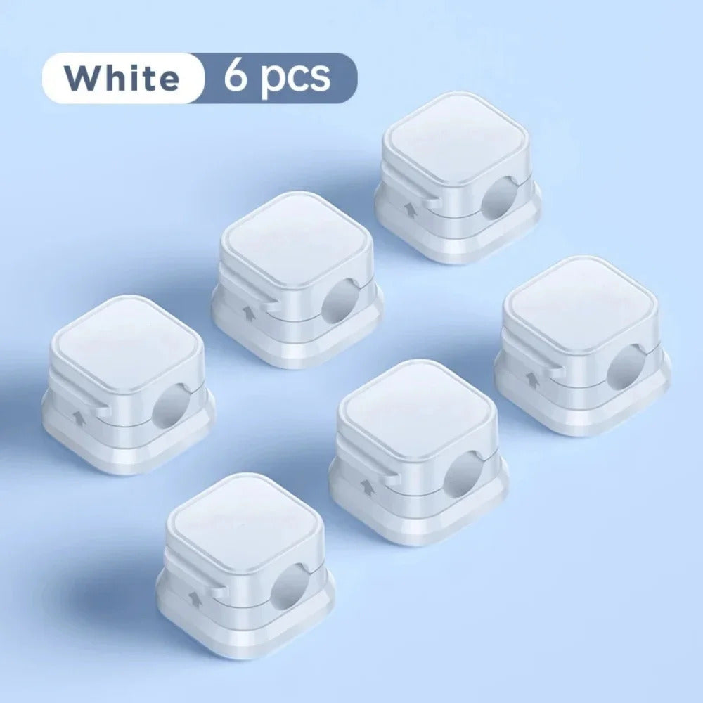 1/3/6Pcs Magnetic Cable Clips Smooth Adjustable Cord Holder Under Desk Cable Management Cable Organizer Wire Keeper Holder