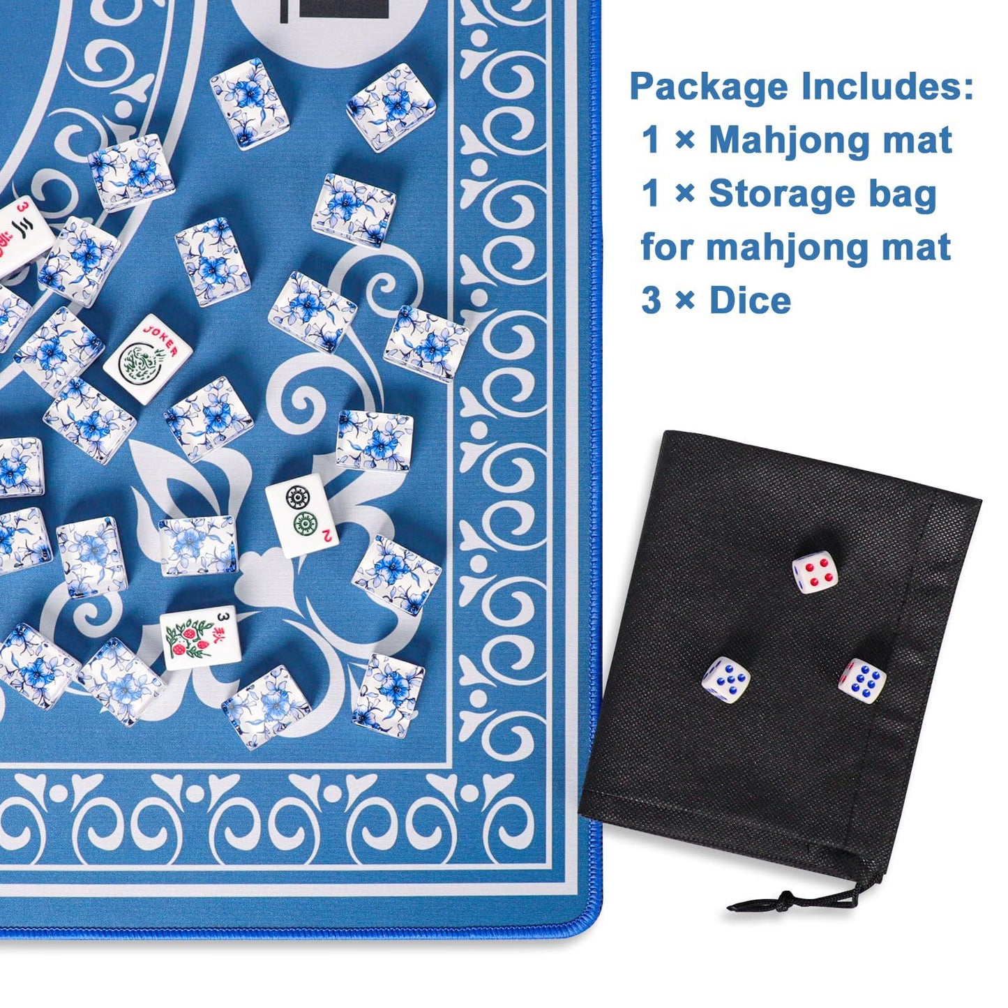 Mahjong Tablecloth Rubber Table Mat Cross-Border Amazon Anti-Slip Noise Reduction Waterproof 32.4inch Board Game Table Mat