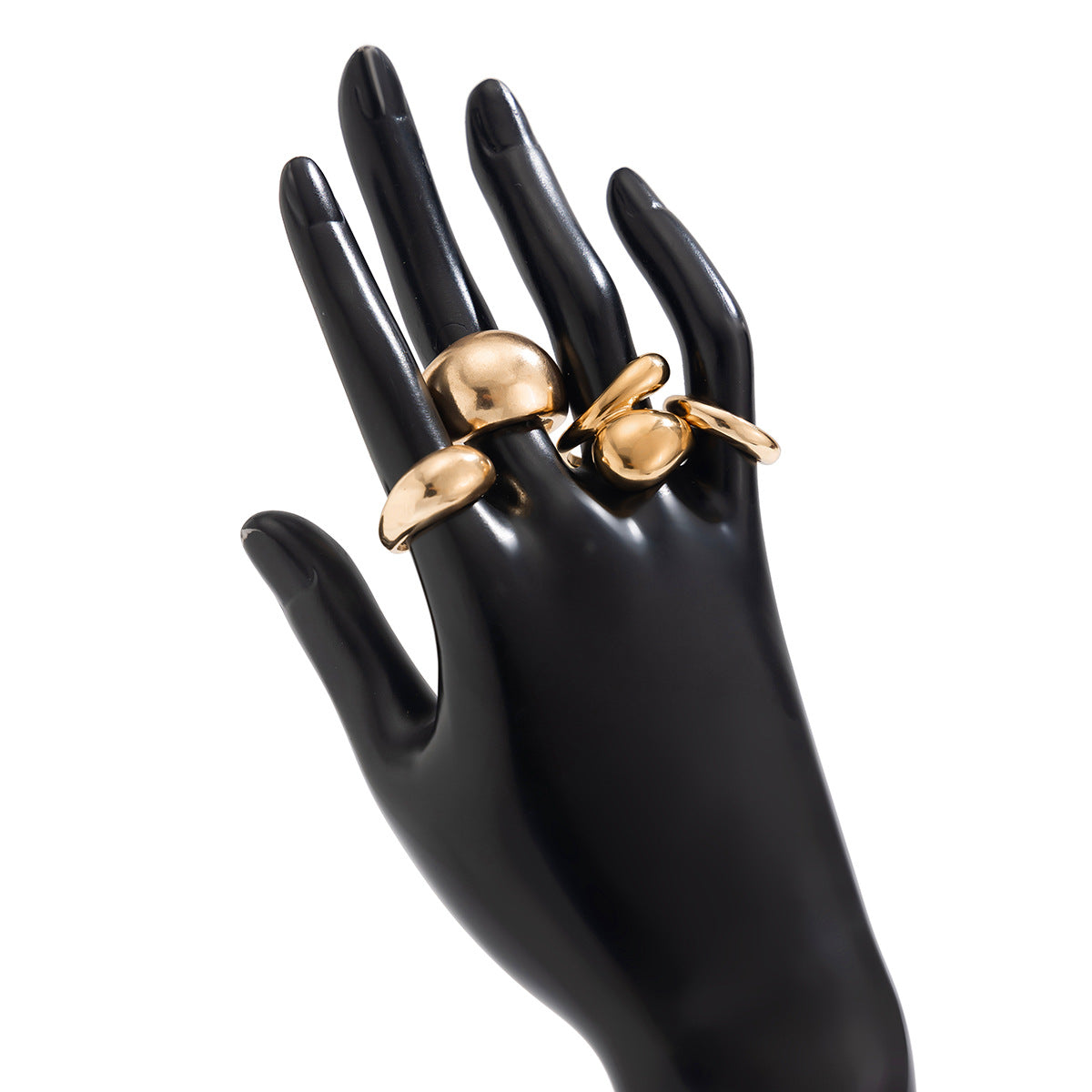 Ins Minimalist Style Trendy Exaggerated Mirror Versatile Ring Personality Alloy Hugging Ring