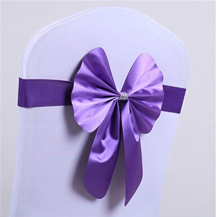 Wedding Chair Back Flower Decoration No-Tie Elastic Bow Chair Sash Chair Cover Chair Back Hotel Banquet Special