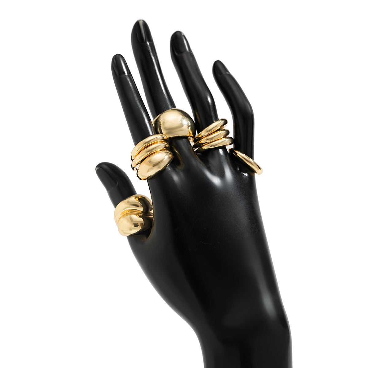 Ins Minimalist Style Trendy Exaggerated Mirror Versatile Ring Personality Alloy Hugging Ring