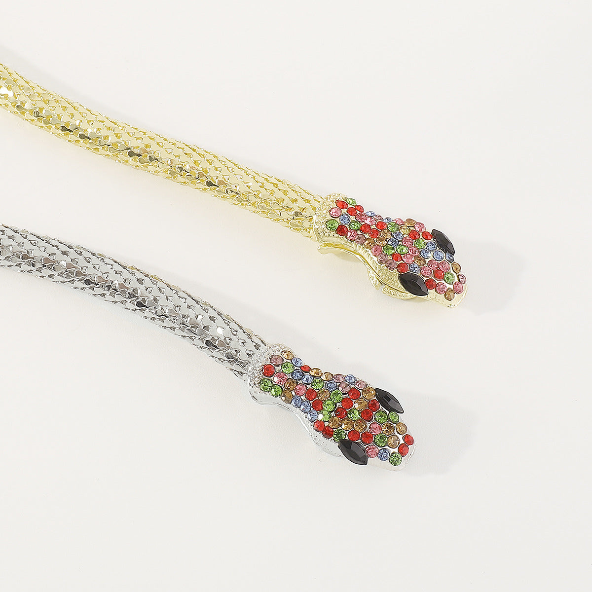 Exaggerated Snake Necklace Punk Personality Hip-Hop Style Necklace Trendy Cool Street Style Show Micro-Inlaid Choker