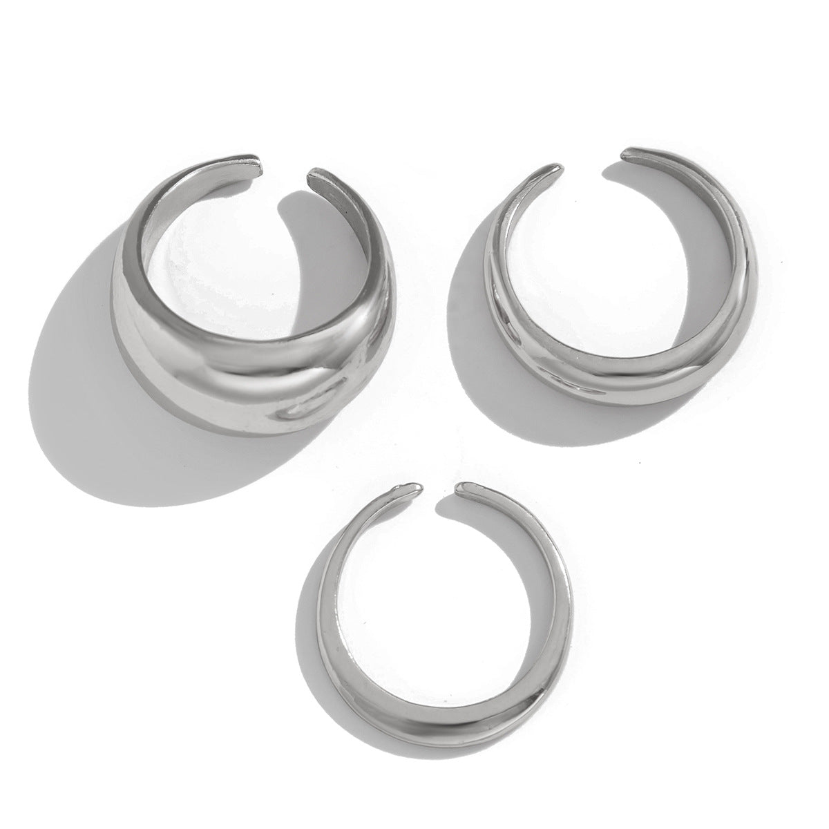 Ins Minimalist Style Trendy Exaggerated Mirror Versatile Ring Personality Alloy Hugging Ring