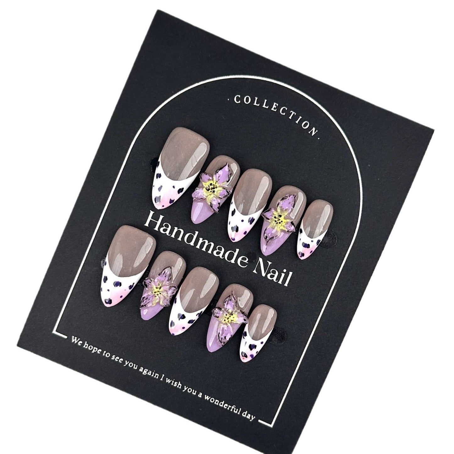 Pure Handmade Carved Nail Stickers Wearable Nail Pieces High-end Autumn Winter European and American Cross-border Wholesale Handmade Pure