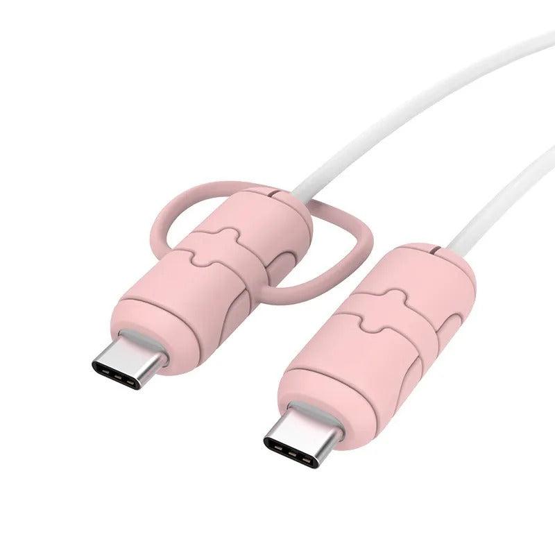 Silicone Cartoon Cable Winder Anti-Break Mobile Phone Charging Cable Strap Protector Carabiner Data Cable Protection Cover