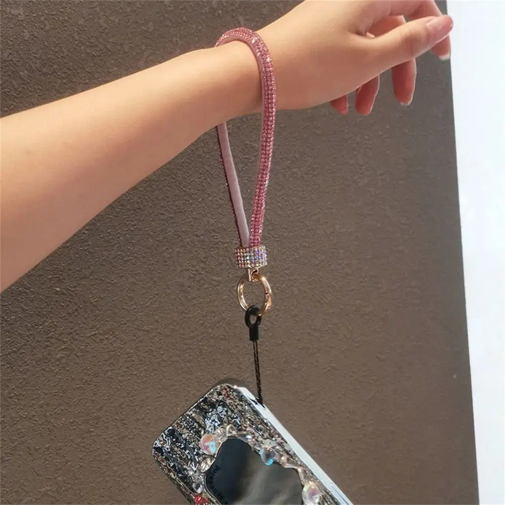 Rhinestone Mobile Phone Lanyard Bling Bling Anti Loss Diamond Lanyard Handheld Hanging Rope Phone Wrist Strap Hanging Ornaments