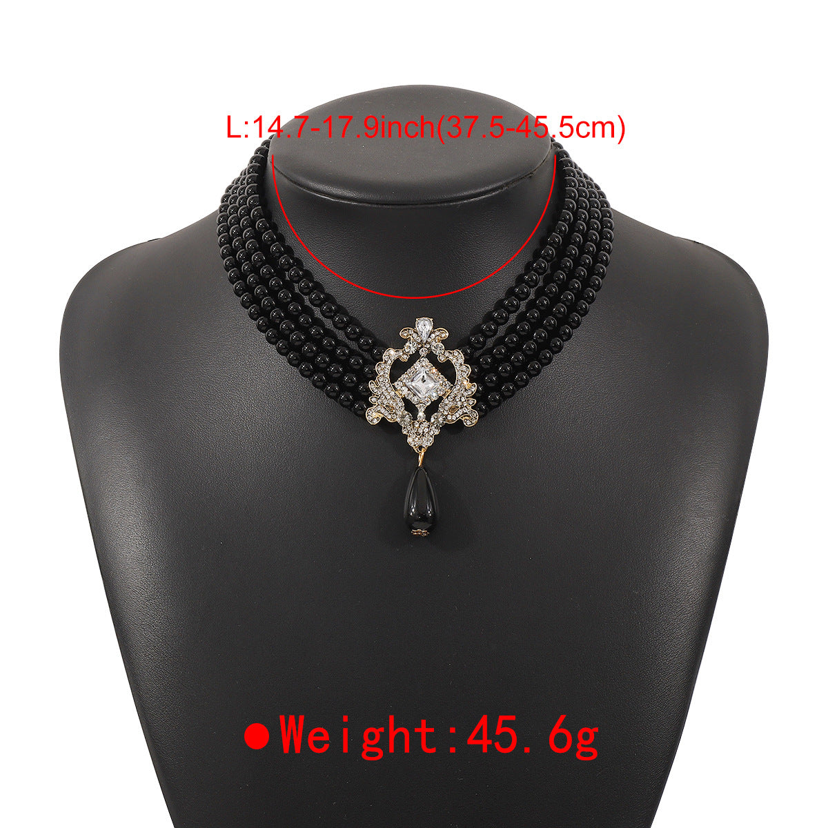 French Retro Pearl Necklace Light Luxury Retro Multi-layer Palace Style Choker Unique Exaggerated Necklace