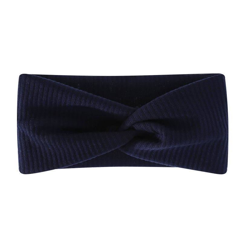 Bohemian Sports Wide Headband Foreign Trade Style Ribbed Cotton Cross Yoga Sports Elastic Headband