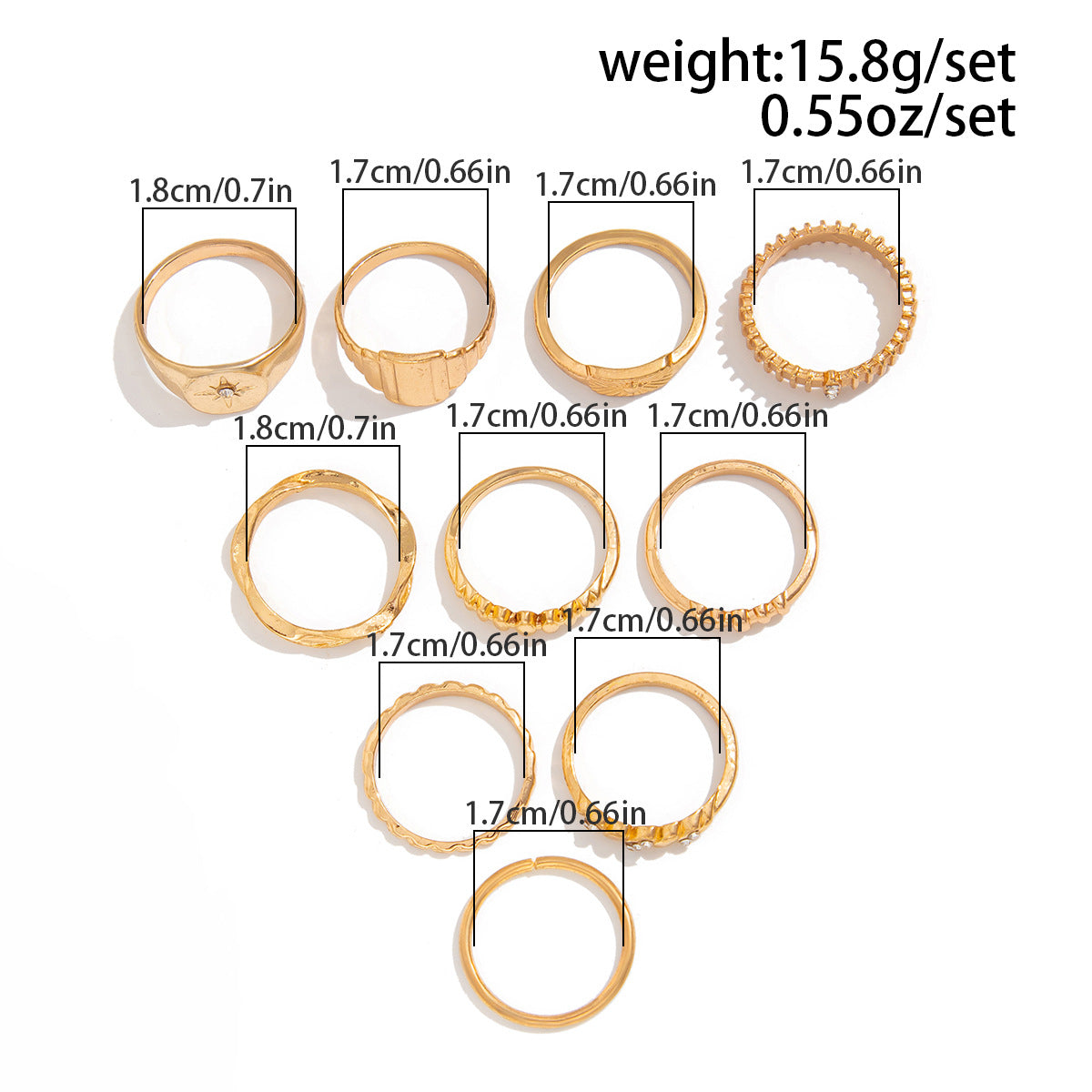 Ins Minimalist Style Trendy Exaggerated Mirror Versatile Ring Personality Alloy Hugging Ring