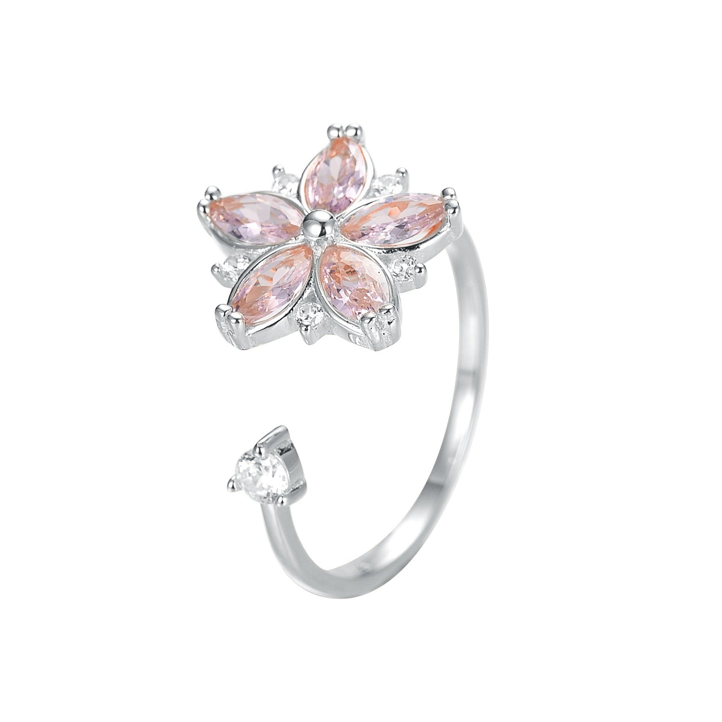 Cross-Border AliExpress Rotatable Stress Relief S925 Sterling Silver Ring for Women New Open Design Amazon Wholesale Live Streaming
