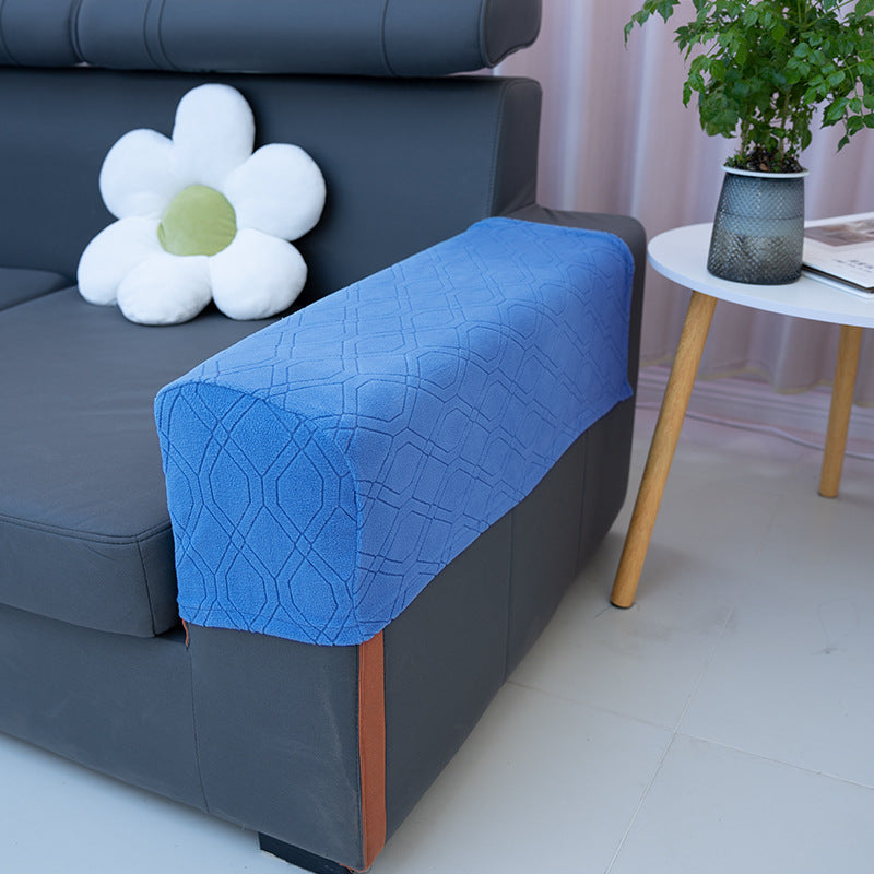 Sofa Armrest Covers Pair Sofa Side Armrest Protectors Extended Non-Slip Fabric Armrest Elastic Covers Full Coverage