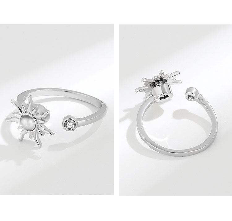 Hot Item Rotatable Sunflower Ring Anti-Anxiety Stress Relief Adjustable Ring