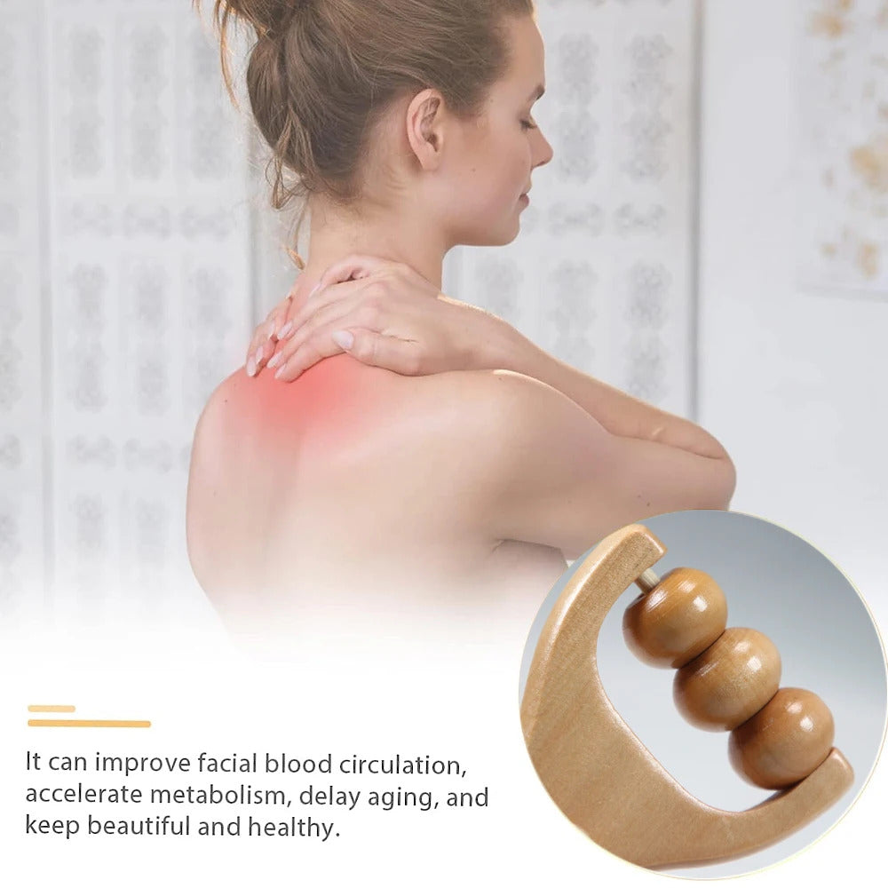 1 PCS Wooden Massage Roller, Instantly Self Massage Waist, Thigh, Legs, Hands, Full Body Roller Tool Massager DIY Maderotherapy
