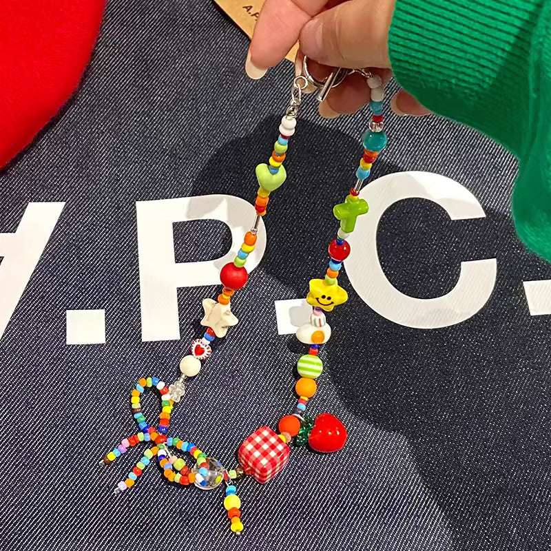 2025 New Dopamine Color Apple XINGX Beaded Necklace Internet Celebrity Light Luxury Minority Summer Colorful Clavicle Chain