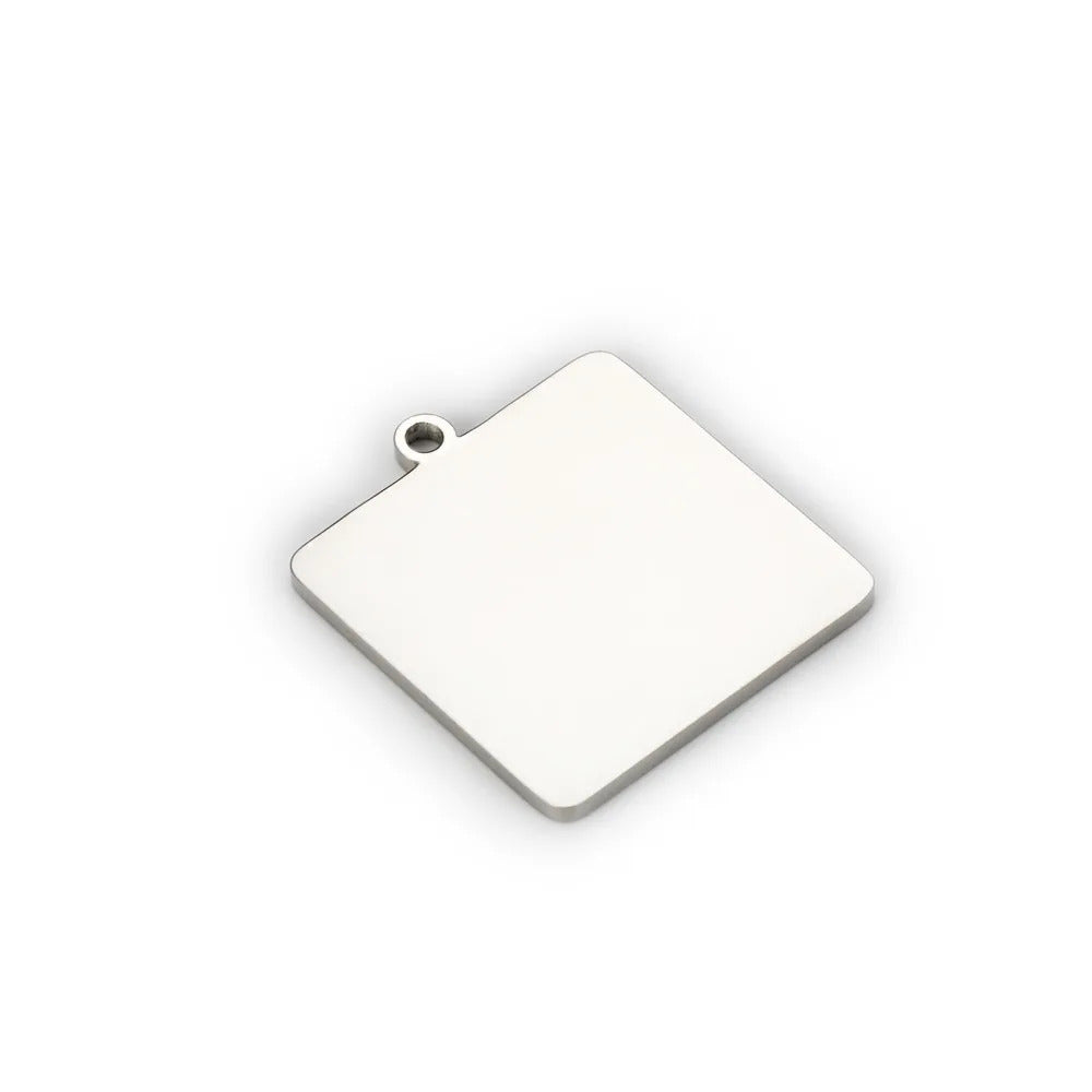20pc stainless steel blank square charm rectangle pendant personalized customization DIY jewelry making