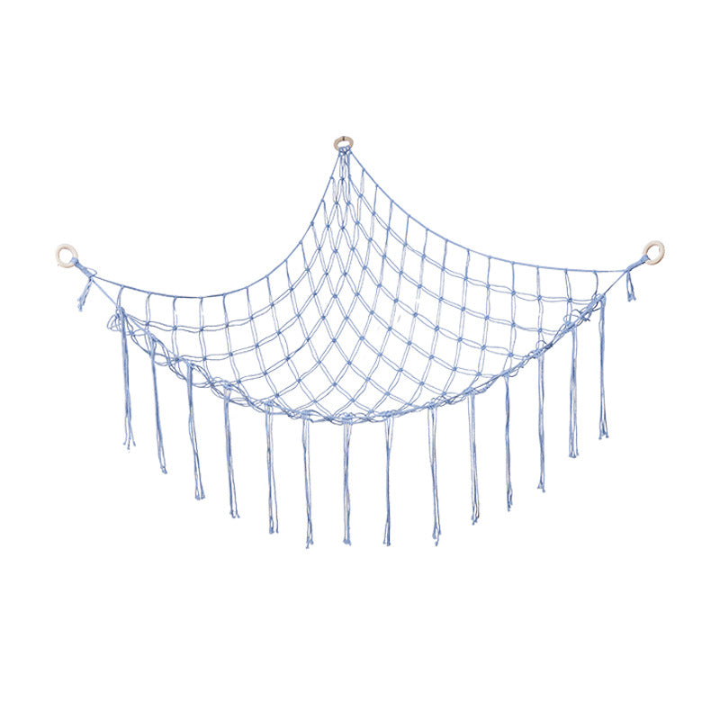 Handwoven Children's Room Corner Toy Storage Hammock Bedroom Decoration Triangle Plush Toy Storage Net