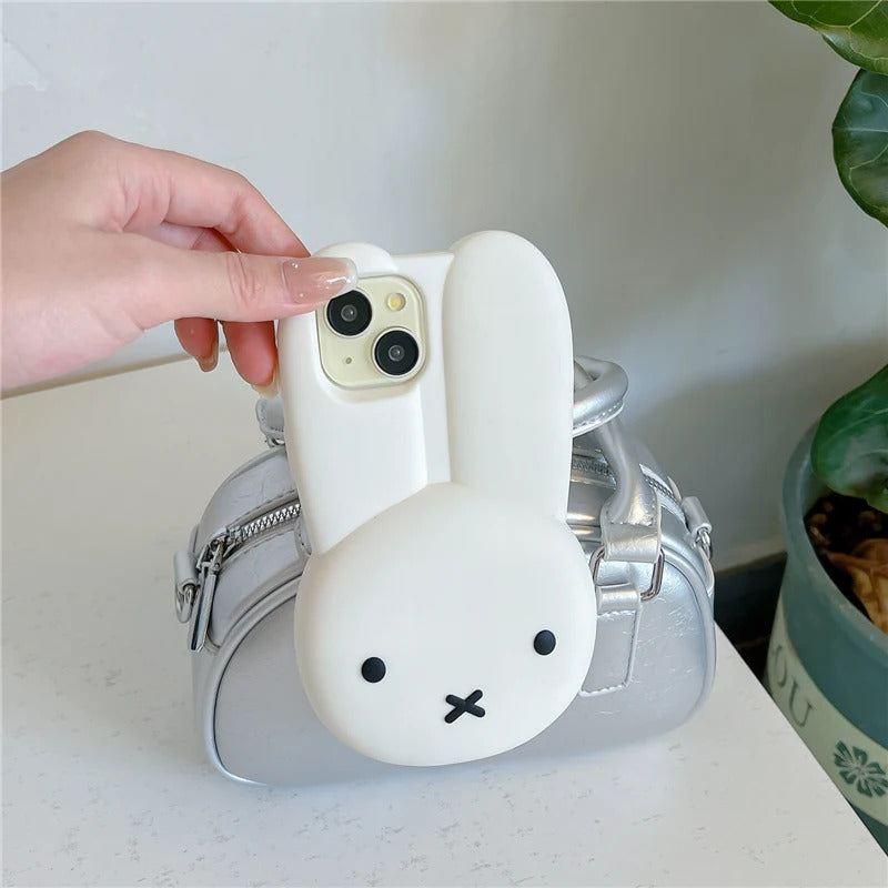Miffy Phone Case Silicone Iphone 11/12/13/14/15/16ProMax Kawaii Anti-drop Simple All-wrap Soft Case Christmas Toy Gift