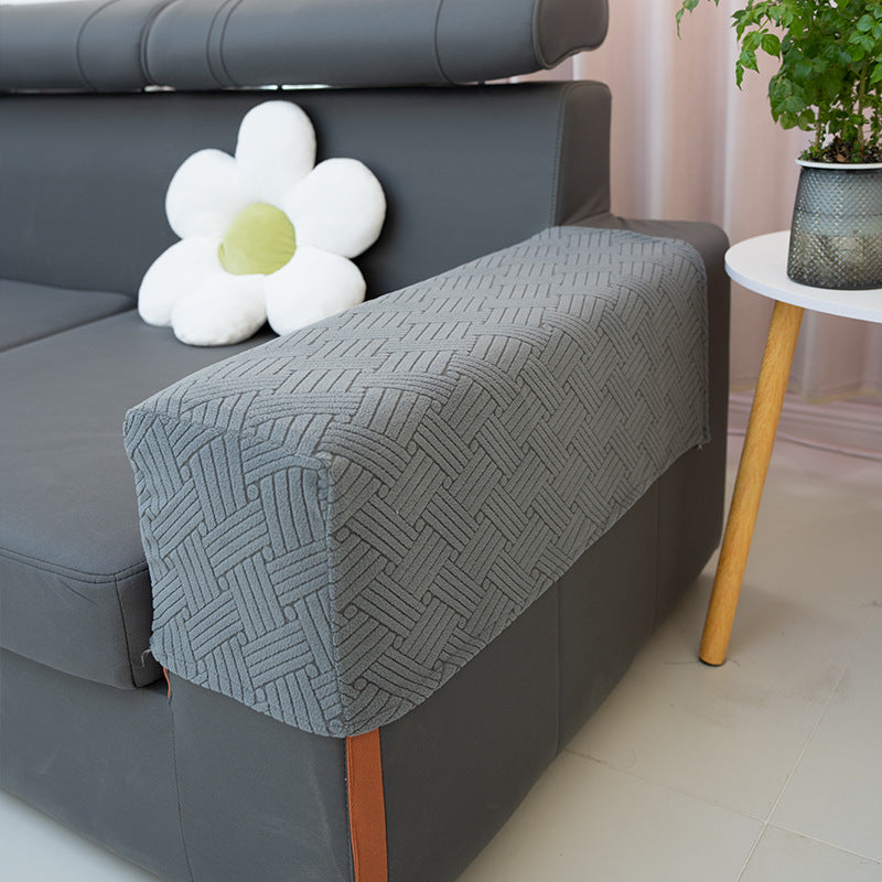 Sofa Armrest Covers Pair Sofa Side Armrest Protectors Extended Non-Slip Fabric Armrest Elastic Covers Full Coverage