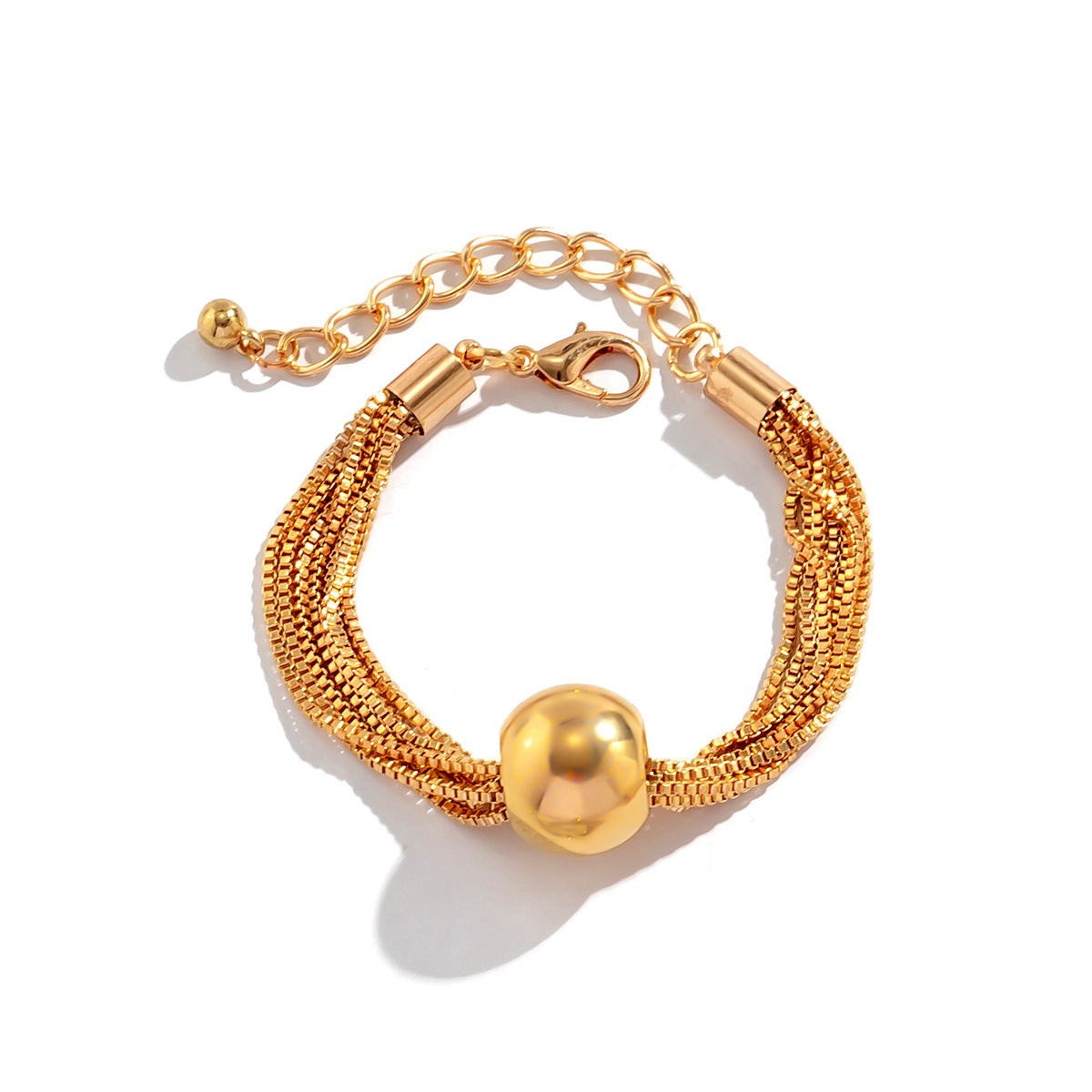 Cross-Border Exaggerated Punk Multi-Layer Chain Stacked Necklace Simple Niche Geometric Ball Personality Choker Necklace