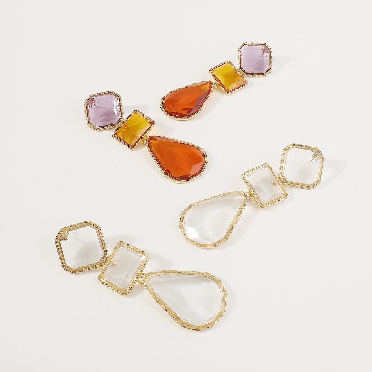 Trendy Accessories ZA Personality Fashion Exaggerated Geometric Resin Colorful Earrings Necklace