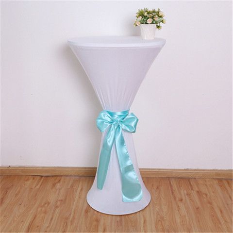 Elastic Round Table Cover Cocktail Table Cover Bar Table Cover Tablecloth Exhibition Hotel Banquet Decorative Tablecloth Round Table