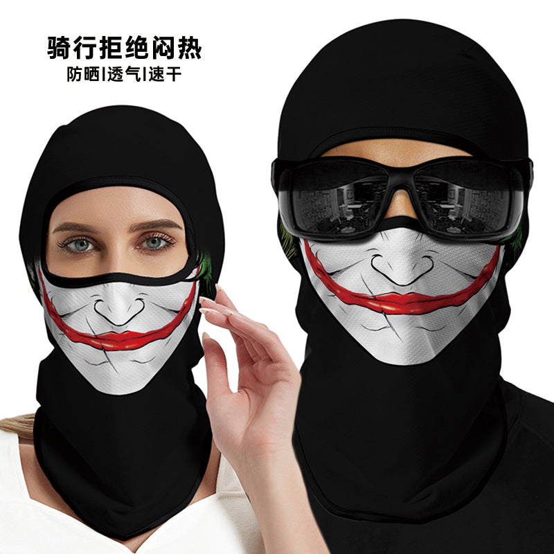 Summer Sun-Proof Headgear Men's and Women's Outdoor Motorcycle Riding Helmet Lining Headgear Fishing Funny Facekini Face Protection Face Mask