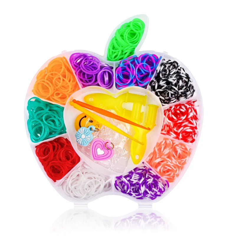 600pcs Rubber Bands Creative Colorful Loom Band Set Rainbow Bracelet Making Kit DIY Woven Bracelets Craft Toys For Girls Gifts