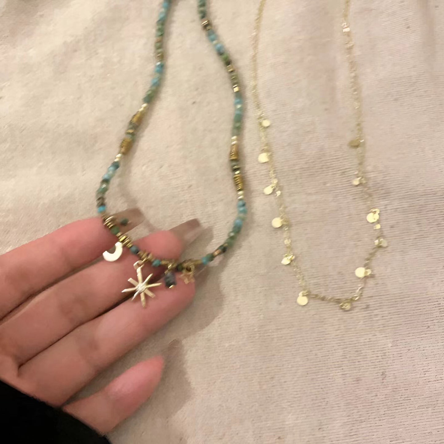 Vintage Mango Star Double Layer Stacked Necklace for Women Creative Niche Light Luxury Personality Versatile Clavicle Chain High-end Accessory Trend