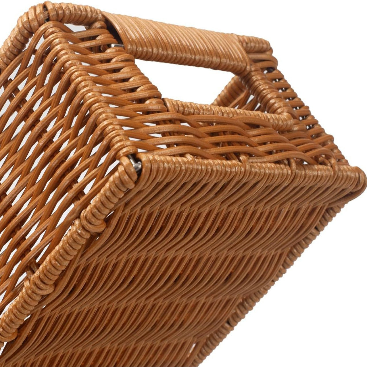 Handmade Imitation Rattan Woven Storage Basket for Cosmetics, Snacks, Fruits, Bathroom Desktop Storage Basket