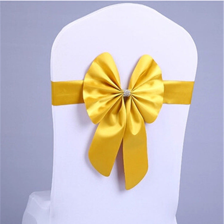 Wedding Chair Back Flower Decoration No-Tie Elastic Bow Chair Sash Chair Cover Chair Back Hotel Banquet Special