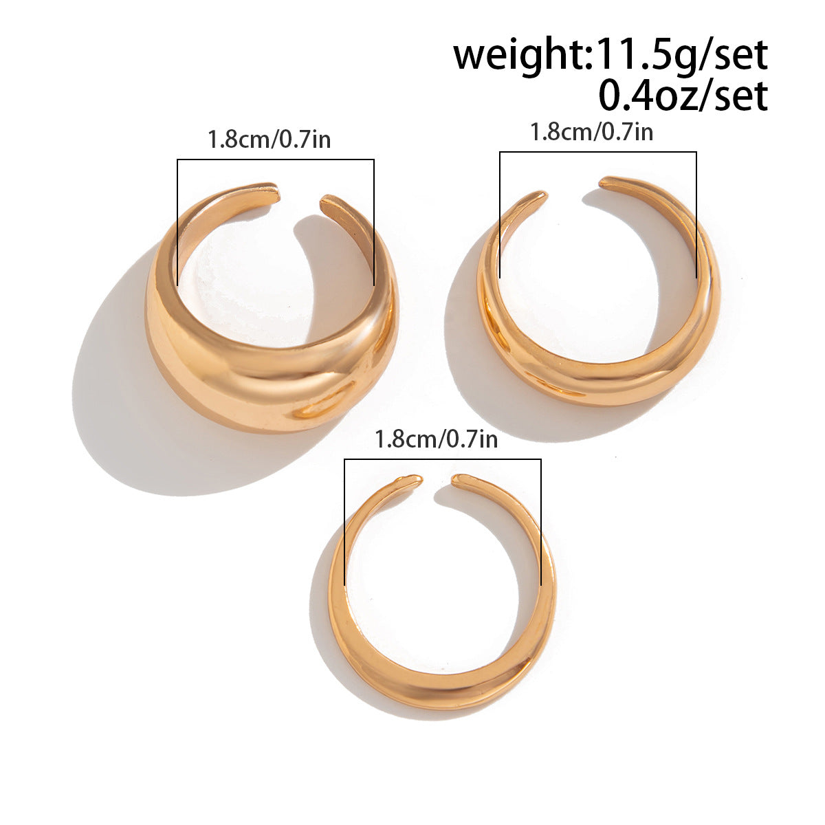 Ins Minimalist Style Trendy Exaggerated Mirror Versatile Ring Personality Alloy Hugging Ring