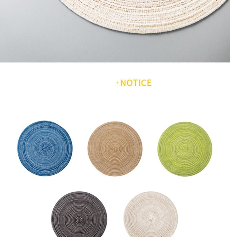 Placemat Woven Coaster Heat Insulation Mat Ins Feng Shui Kettle Mat Household Anti-scalding Dish Plate Bowl Mat Western Dining Table Mat
