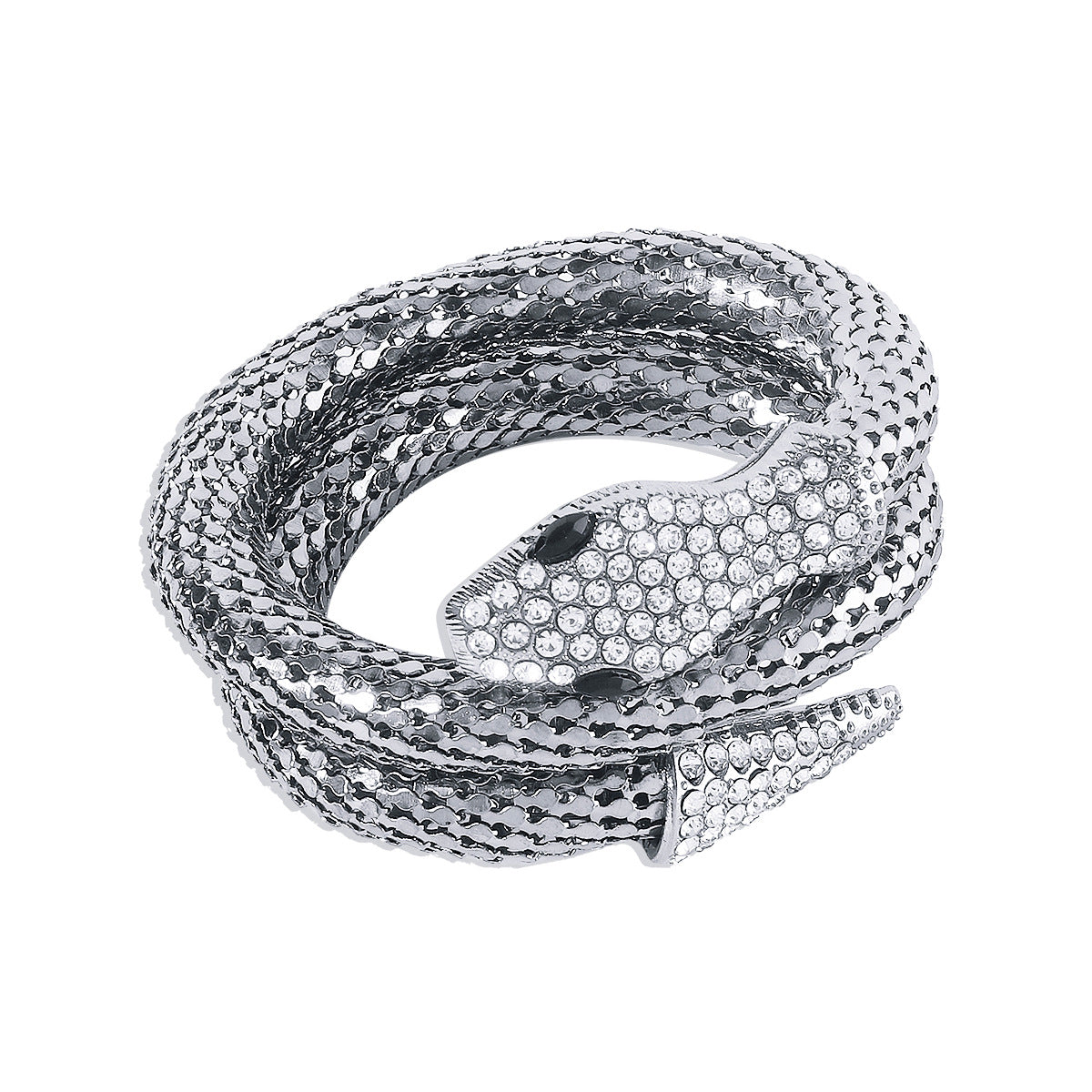 Exaggerated Snake Necklace Punk Personality Hip-Hop Style Necklace Trendy Cool Street Style Show Micro-Inlaid Choker