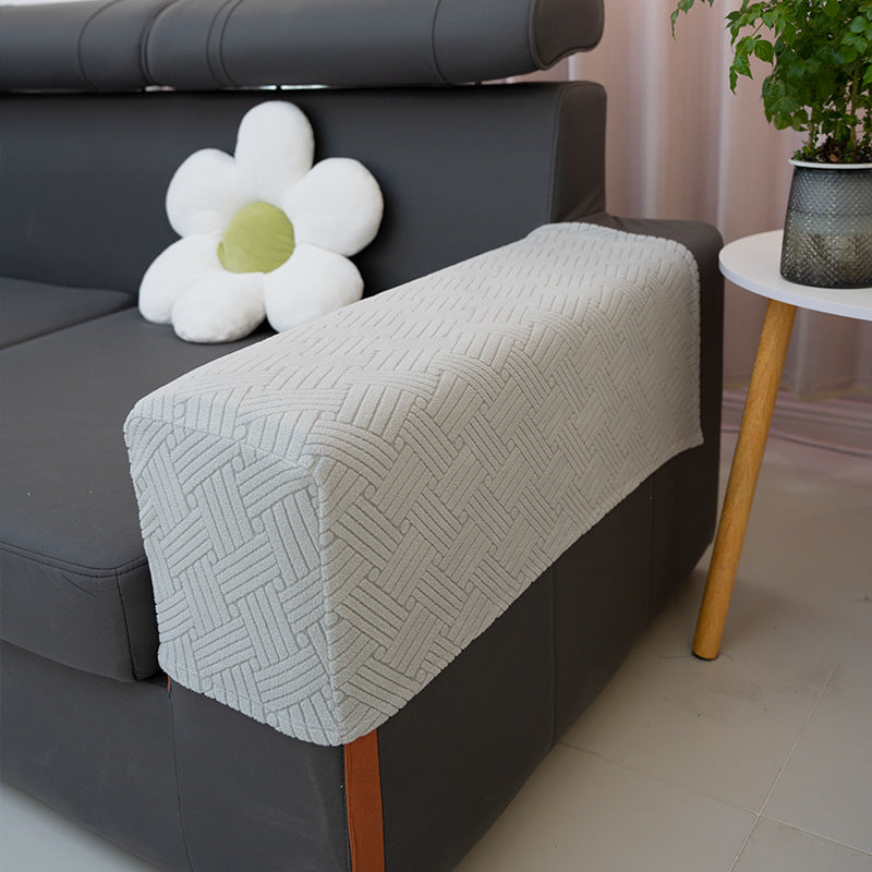 Sofa Armrest Covers Pair Sofa Side Armrest Protectors Extended Non-Slip Fabric Armrest Elastic Covers Full Coverage