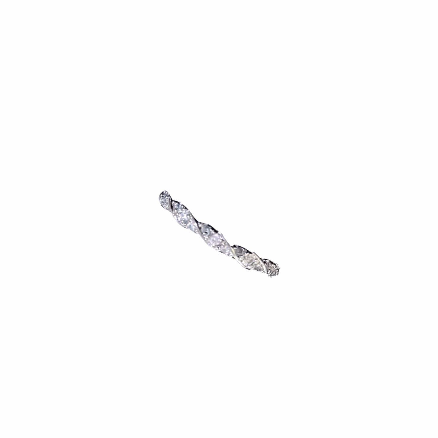 Twisted Love River Fragment Diamond Ring for Women, Niche High-End Light Luxury Ins Style Sparkling Plain Ring, Braided Open Jewelry