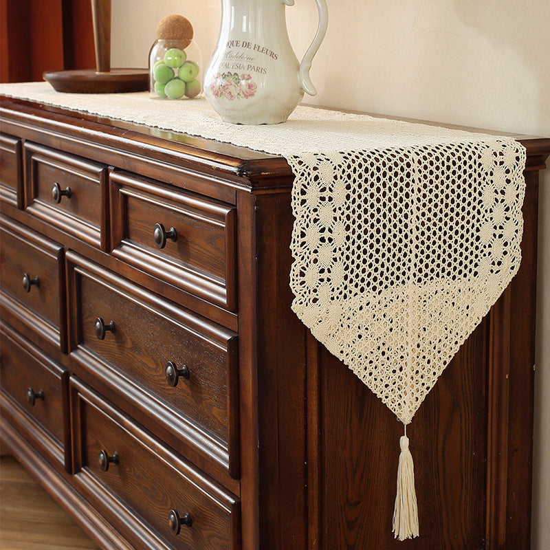 Henggang American Country Style Handwoven Table Runner Tablecloth Strip Tablecloth Coffee Table Cloth Tea Mat Cotton Linen Artistic Table Runner Wholesale
