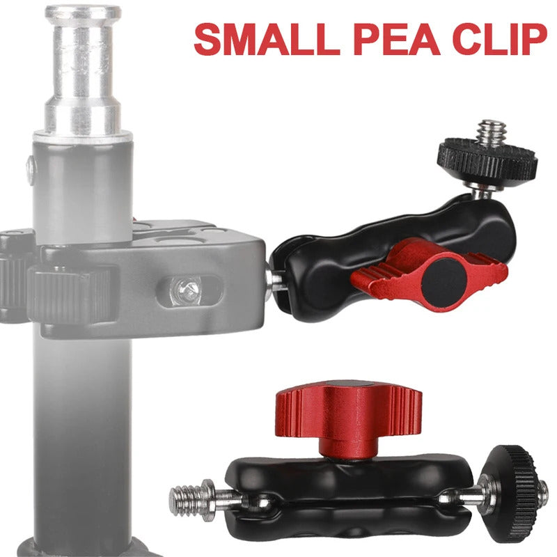 Ballhead Clamp Clip with 1/4inch -20 Thread Ball Mount Clamp Rotatable Magic Arm Super Clamp for GPS Phone Monitor Video Light