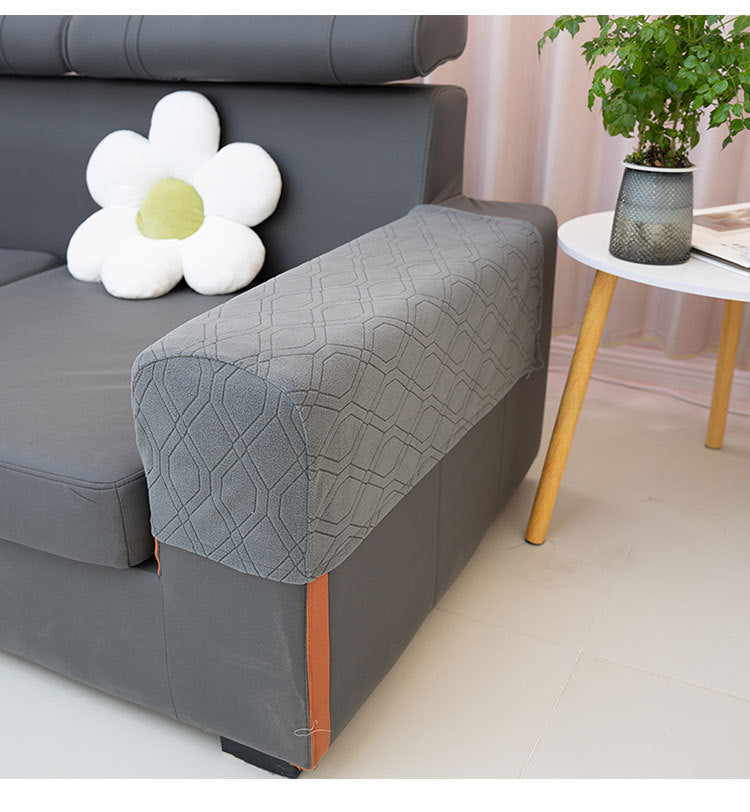 Sofa Armrest Covers Pair Sofa Side Armrest Protectors Extended Non-Slip Fabric Armrest Elastic Covers Full Coverage