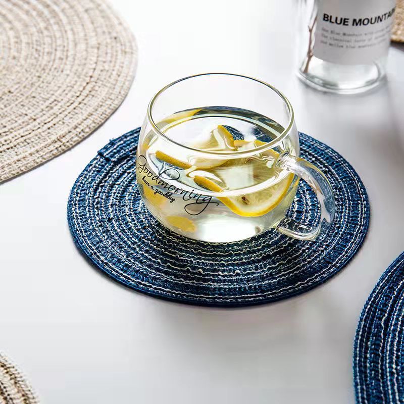 Placemat Woven Coaster Heat Insulation Mat Ins Feng Shui Kettle Mat Household Anti-scalding Dish Plate Bowl Mat Western Dining Table Mat