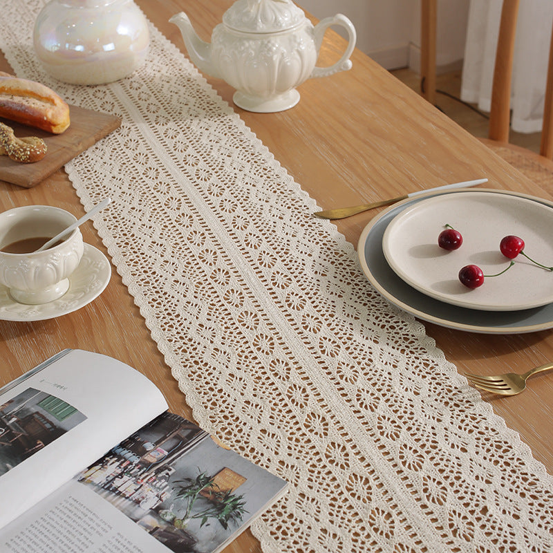 Henggang American Country Style Handwoven Table Runner Tablecloth Strip Tablecloth Coffee Table Cloth Tea Mat Cotton Linen Artistic Table Runner Wholesale
