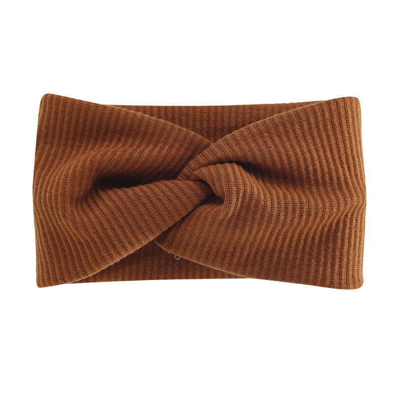 Bohemian Sports Wide Headband Foreign Trade Style Ribbed Cotton Cross Yoga Sports Elastic Headband