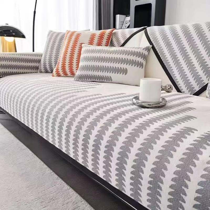 Fabric Chenille Sofa Cushion Four Seasons Autumn Winter Seat Cushion Modern Simple Sofa Cover Throw Blanket Cloth Leather
