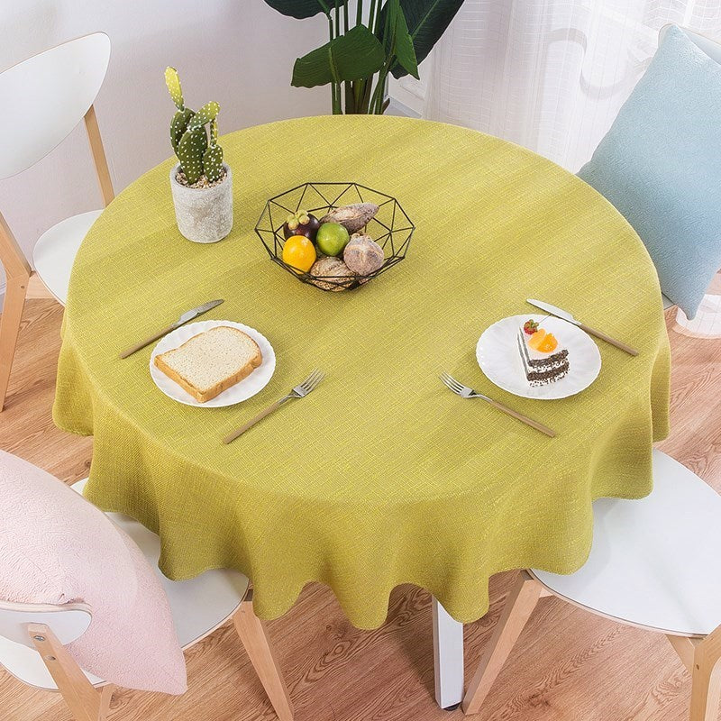 .. Simple Restaurant Fresh Creative Dining Table Simple Chinese round Tablecloth Fabric round Household Plain Stool