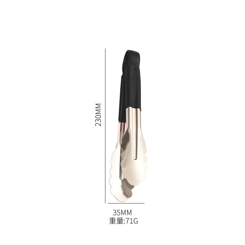 Stainless Steel Food Tongs Thickened Anti-scald Kitchen Tools Wholesale Buffet Bread Tongs BBQ Steak Food Tongs