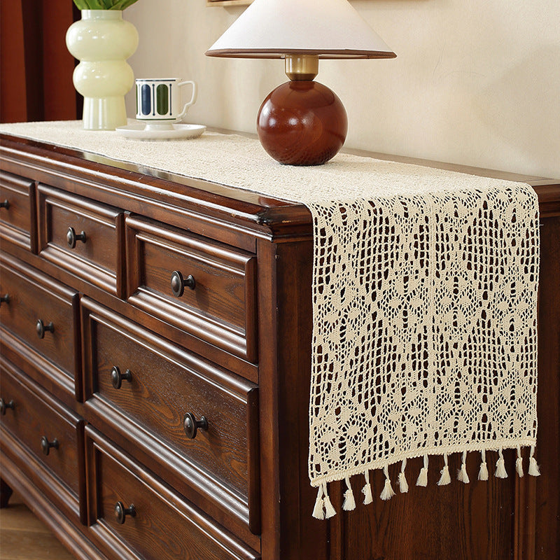Henggang American Country Style Handwoven Table Runner Tablecloth Strip Tablecloth Coffee Table Cloth Tea Mat Cotton Linen Artistic Table Runner Wholesale