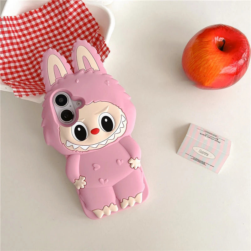 LaBuBu Monster Phone Case Kawaii Cartoon Anti Drop Soft Silicone Cover Suitable for IPhone 16 15 14 Plus 13 Pro Max Toy Gift