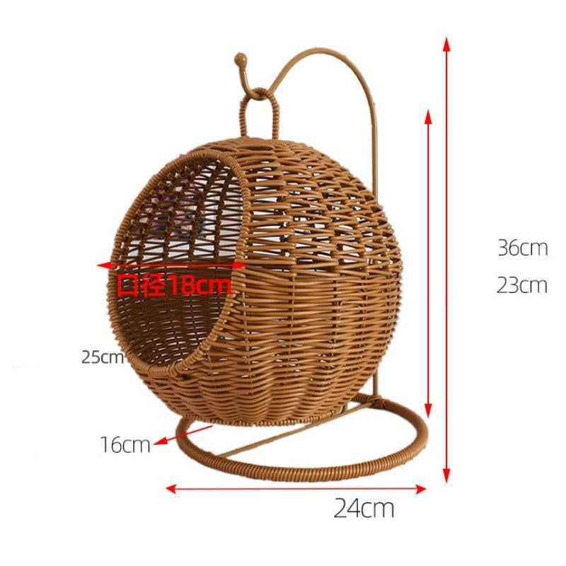 Imitation Rattan Hand-woven Storage Basket Creative Round Hanging Fruit Basket Household Hotel Snack Dried Fruit Storage Basket
