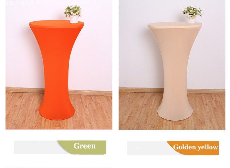 Elastic Round Table Cover Cocktail Table Cover Bar Table Cover Tablecloth Exhibition Hotel Banquet Decorative Tablecloth Round Table